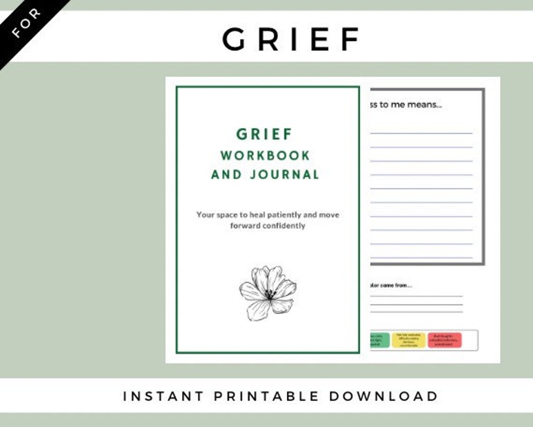 Grief Therapy Workbook and Journal Grief Workbook is a Printable