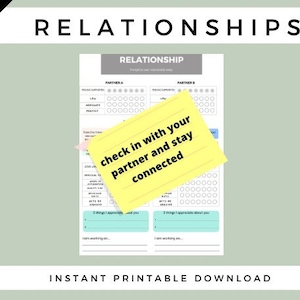 Couples Therapy Worksheet For Checking-In And Connecting. Printable Therapy Worksheet Helping Couples With Communication And Marriage