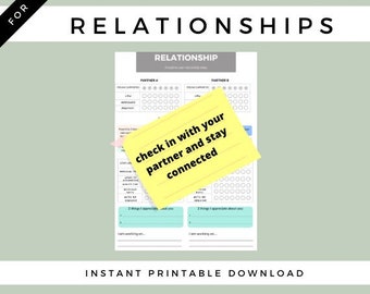 Couples Therapy Worksheet For Checking-In And Connecting. Printable Therapy Worksheet Helping Couples With Communication And Marriage