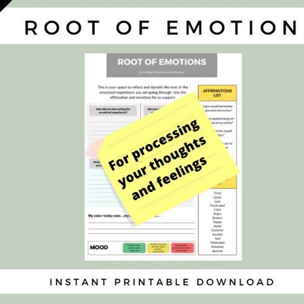 Analyze Feelings Worksheet For Mood And Emotion Regulation: Printable Mental Health Worksheet Can Be Used For Depression, Anxiety, Trauma