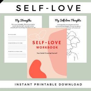 Adult Self Love And Self Care Workbook 65 Pages: Printable Mental Health Therapy Workbook For With Depression, Anxiety, PTSD, Bipolar.