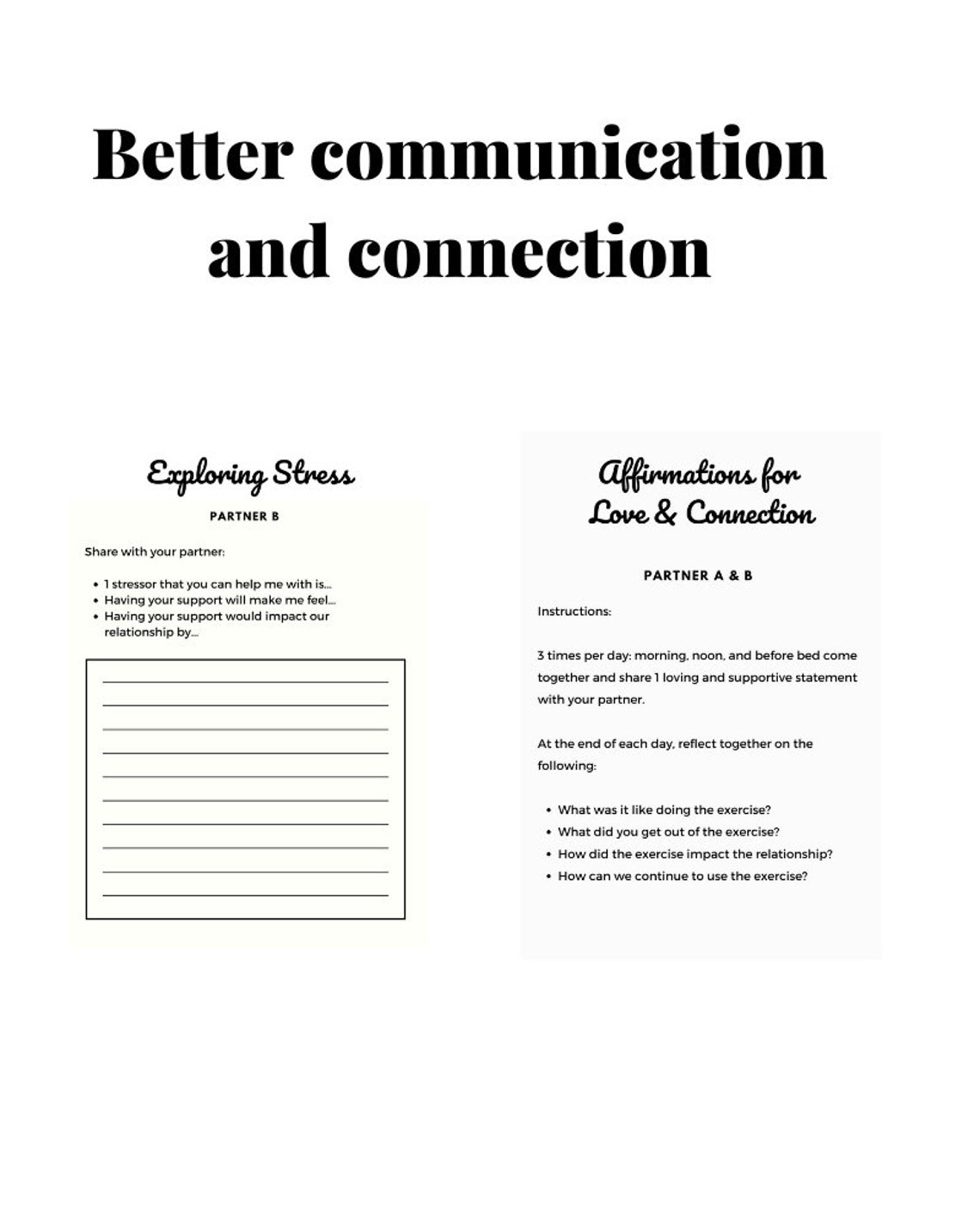 Couples Therapy Workbook PDF | Relationship Exercises, Communication ...