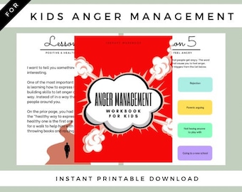 Kids Anger Management Workbook PDF | Emotional Regulation, Coping Skills & Calm Down Activities for Children