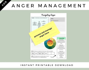 Anger Management Worksheet PDF | Therapy Tool to Control Anger, Process Emotions & Improve Self-Control