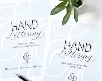 Hand Lettering Bundle (2 PDFs) - Includes 'Hand Lettering - Script Letters' + 'Hand Lettering - Serif & Sans Serif Letters'