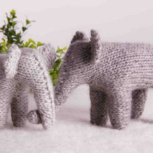Knitted Grey Elephant, Waldorf toys, handmade elephant, stuffed animals, soft elephant gift for baby