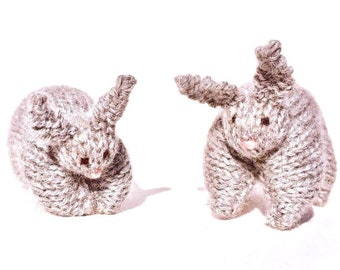 Knitted couple of bunnies, mom and baby bunny, Cute little bunnies for babies, Bunnies for kids, Soft bunnies for toddlers, handmade bunnies