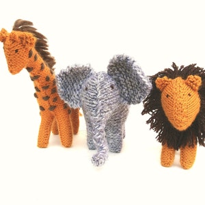 Knitted Jungle animals, Stuffed handmade animal, Baby Toy, Baby Gift, fibre art, Baby Shower, Toddler Toy, knitted african animals