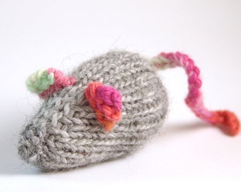 Knitted Mouse, Handmade mice, soft mice for kids,  Baby knitted Toy, mice for gift, gray mouse for toddler, stuffed mice, mice nursery toys