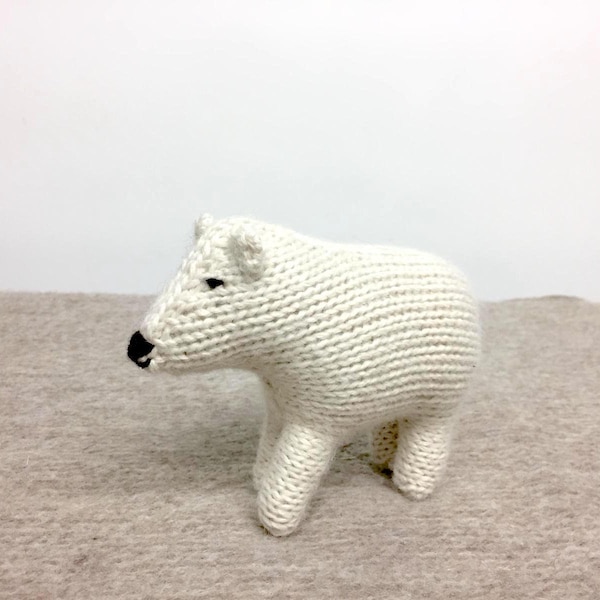 Knitted Polar Bear and Black Bear, Canadian knitted Bears, Stuffed Bears toy for babies, Soft Polar bear for gift, Minimalistic toys for kid