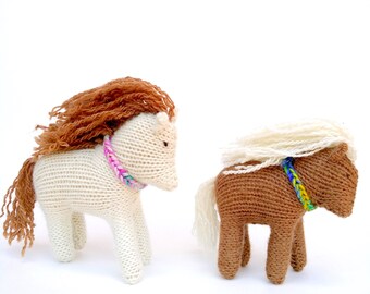 Knitted Horses, Nursery toys, Baby Toy,  soft horses for kids, baby gift, dolls and stuffed, Christmas gift, Toddler Toy, Waldorf toys