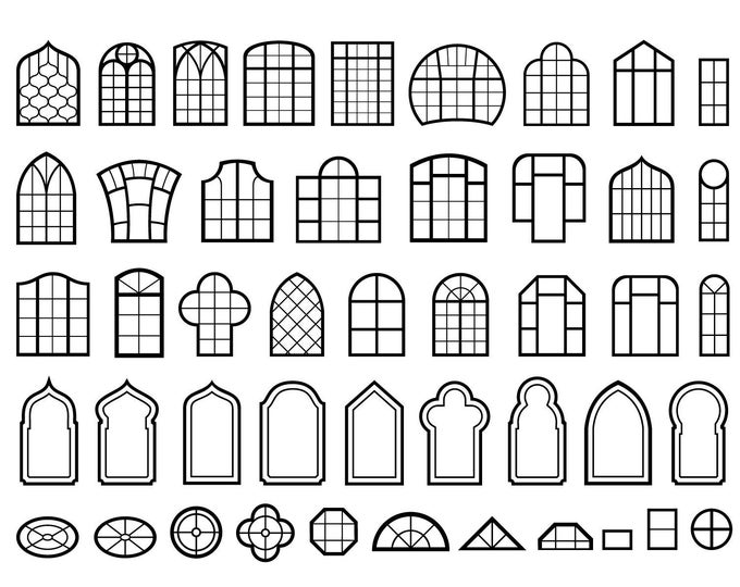 Window Pattern Template Gothic Window Set Templates. Cathedral Window Files. All Formats! Pdf ...