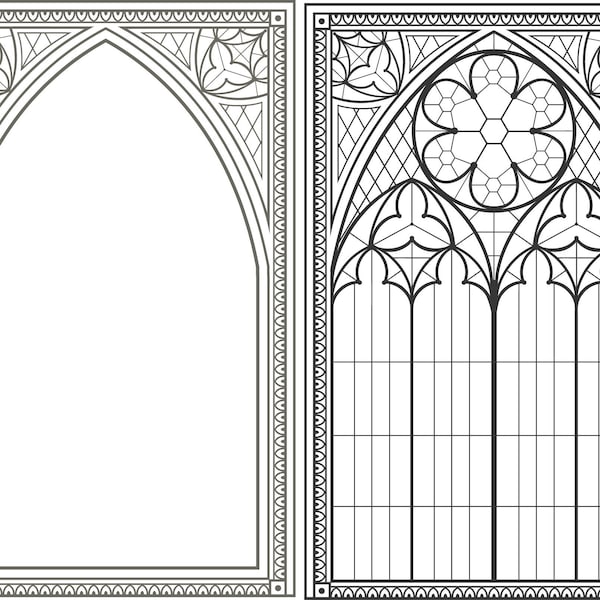 Gothic old window. Cathedral Window  architecture. Building and facades. png, eps, jpeg. Stained glass window