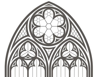 Gothic window set templates. Temple, castle, palace, architecture. All formats!  pdf, png, eps, jpeg, dwg, svg. Stained glass window.