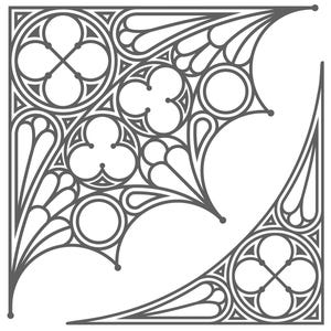 A set of Gothic ornamental bracket corners. Digital files