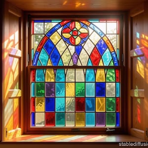 Classical Cathedral Gothic window set.  Files. All formats! pdf, png, eps, jpeg, dwg, svg. Stained glass window.  Forging