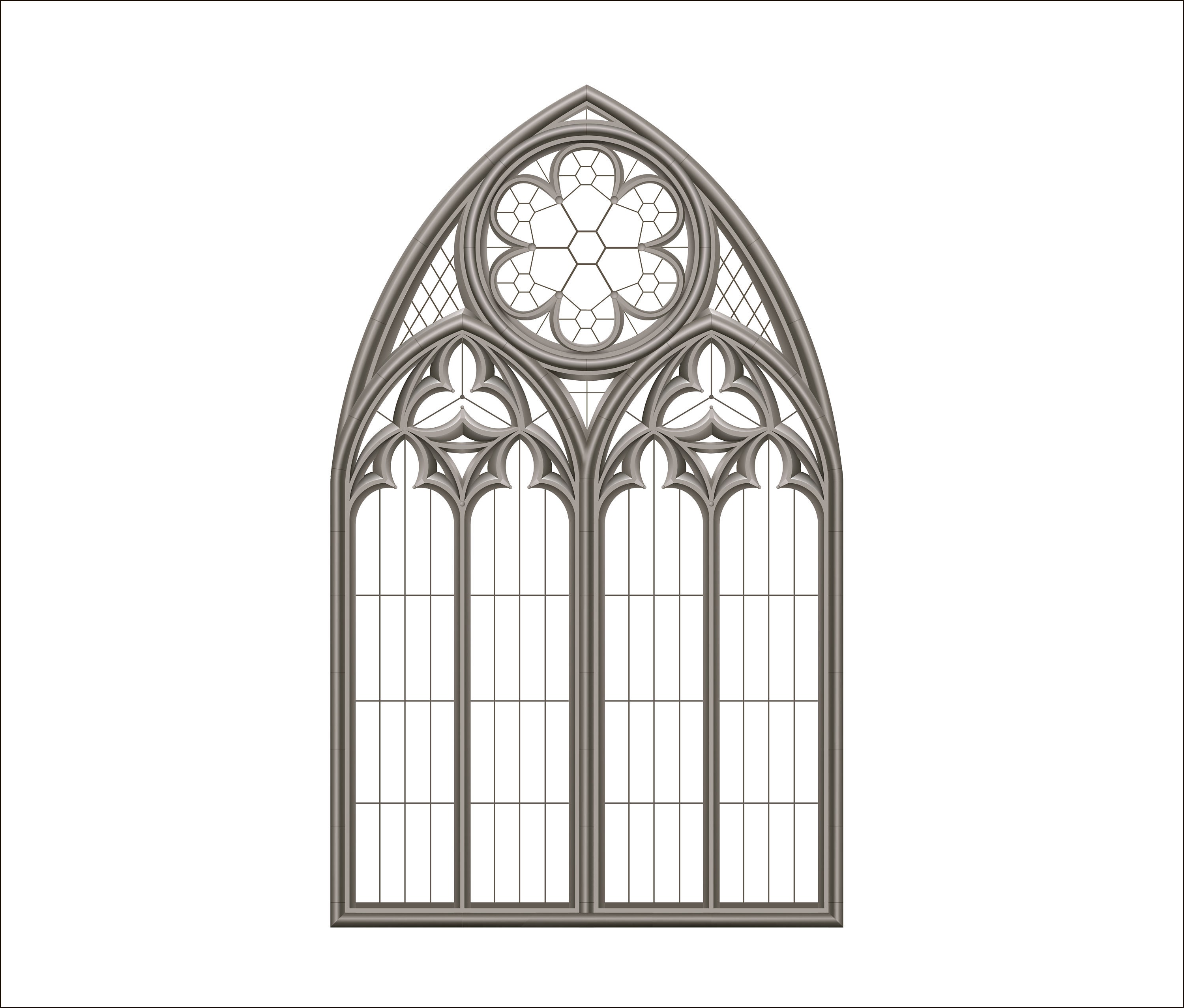 Gotische alte Fenster. Tempel Schloss Palast Architektur