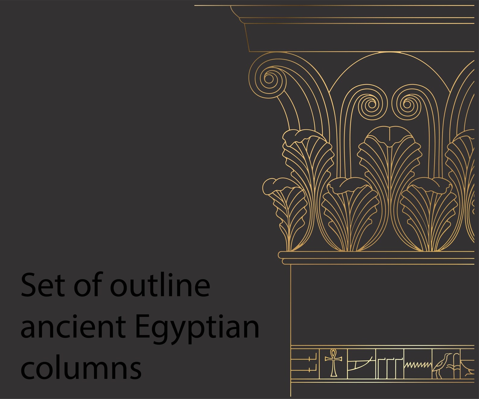 Set of Outline Ancient Egyptian Columns - Etsy
