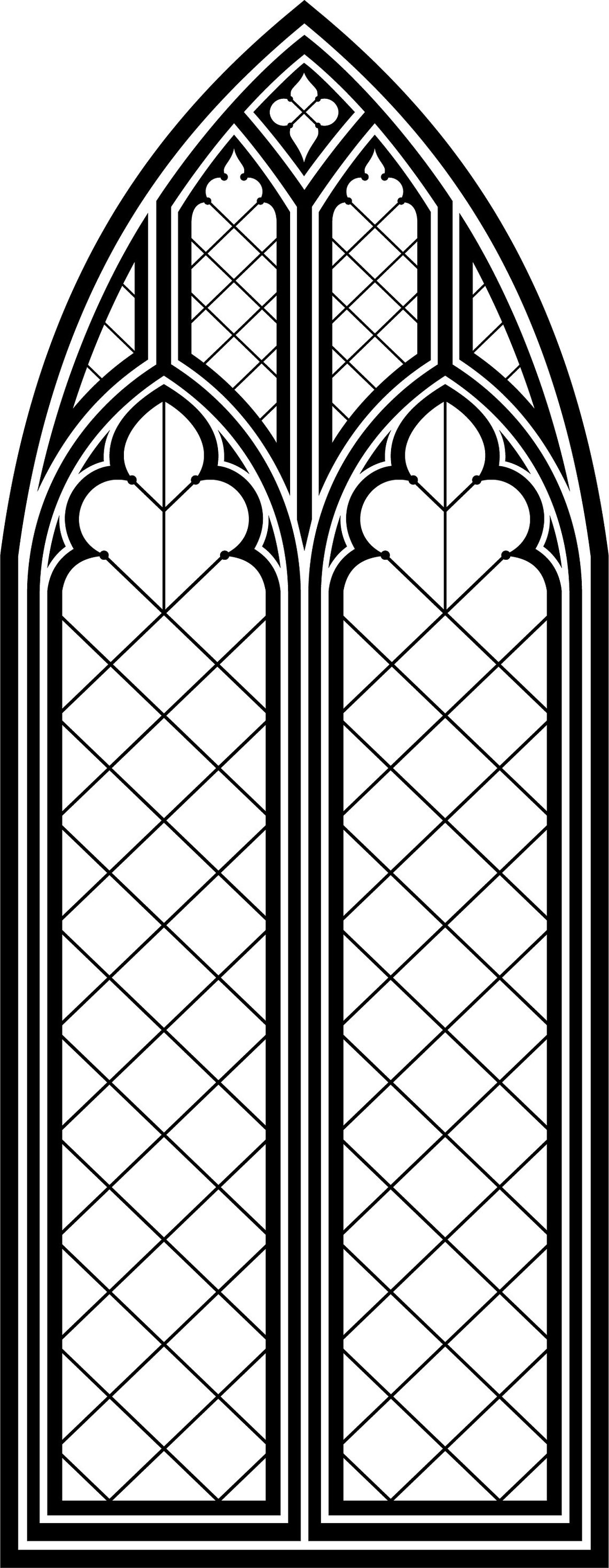 Gothic Window Set Templates. Cathedral Window Files. Stained Glass ...