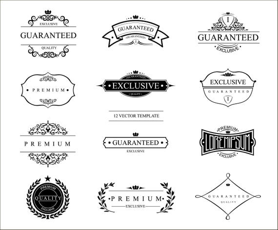 Set Plaques Symbols Laurel Svg Wreaths Pdf Vector Etsy