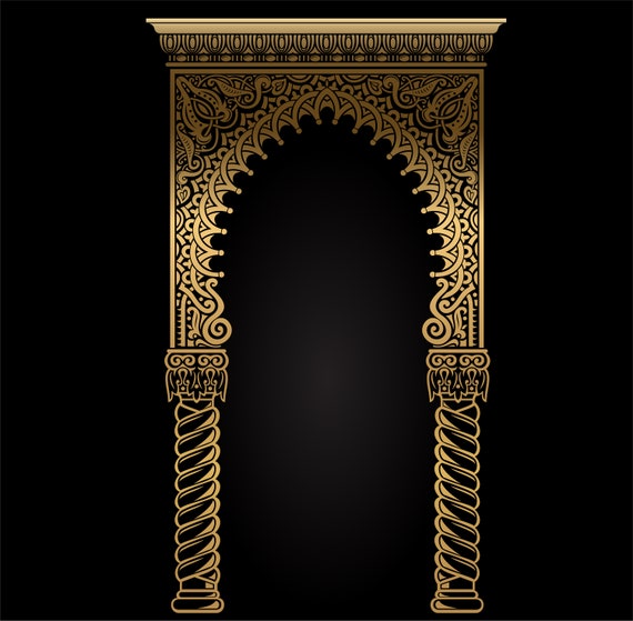Ornamental carved arch in Indian or Arabic style, Oriental, Egyptian, Persian, capital eps, svg, pdf, eps, png, architecture Ornamental carved arch in Indian or Arabic style, Oriental, Egyptian, Persian, capital eps, svg, pdf, eps, png, architecture