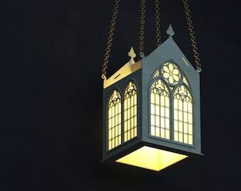 Gothic Window Lantern Laser Cut Files (pdf, png, svg, dwg)