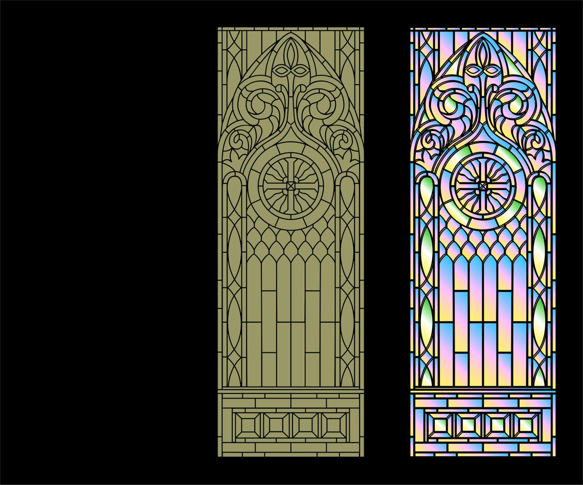 Gothic Window Set Templates. Cathedral Window Architecture. All Formats ...