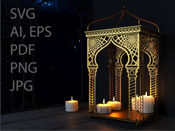 Arabic Style Frame Laser Cut Stencil (Digital Download)