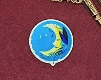 Celestial Moon Needle minder, magnet, pin: witchy night sky, halloween magic, gift for sewer, embroidery, moon accessory, cross-stitch, pin