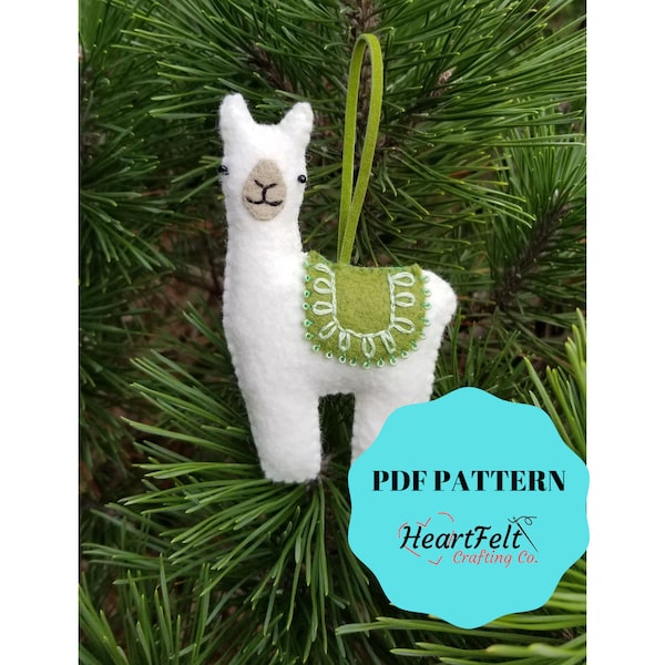 Llama Alpaca PDF Pattern, template, tutorial: Make it yourself * sewing project * christmas ornament * keychain * bag charm * doorknob decor