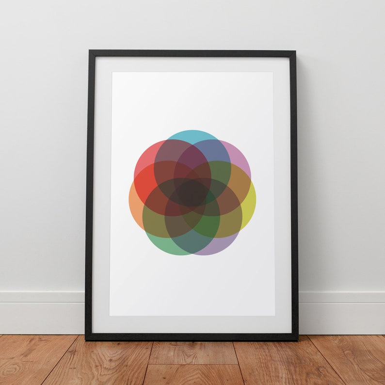 Geometric Wall Art Circles Abstract Modern Print | Etsy