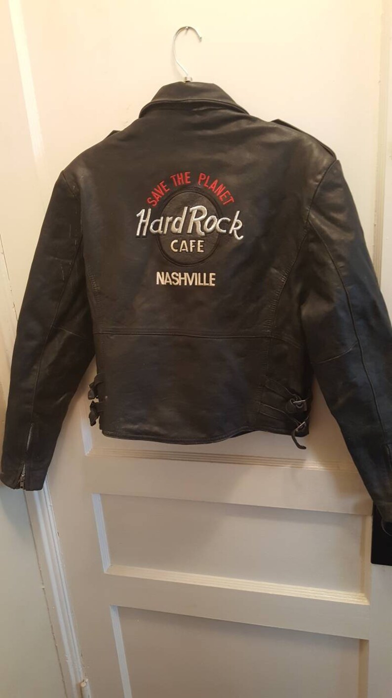 Hard Rock Cafe Nashville Leather Coat Size Small Image 0