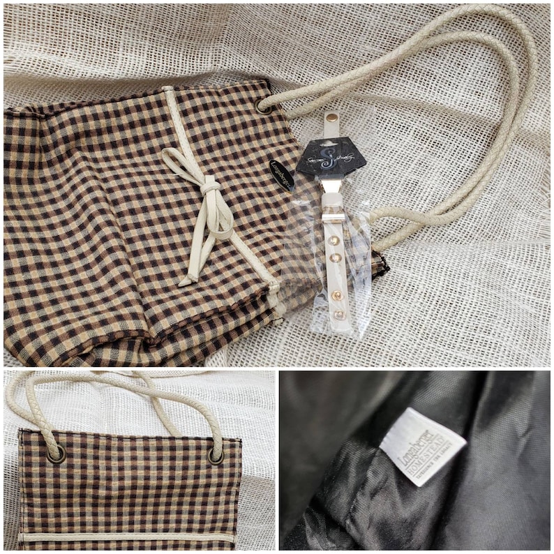 Longaberger Maroon Gingham Handbag Longaberger longaberger Collection