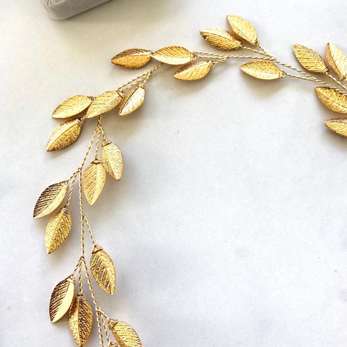 Boho Gold shops Bridal Hair Vine | Custom Vine Hairpieces, Bridal Hair Accessory, Ribbon Headband, Boho Braid Vine, Bridal Hairpiece