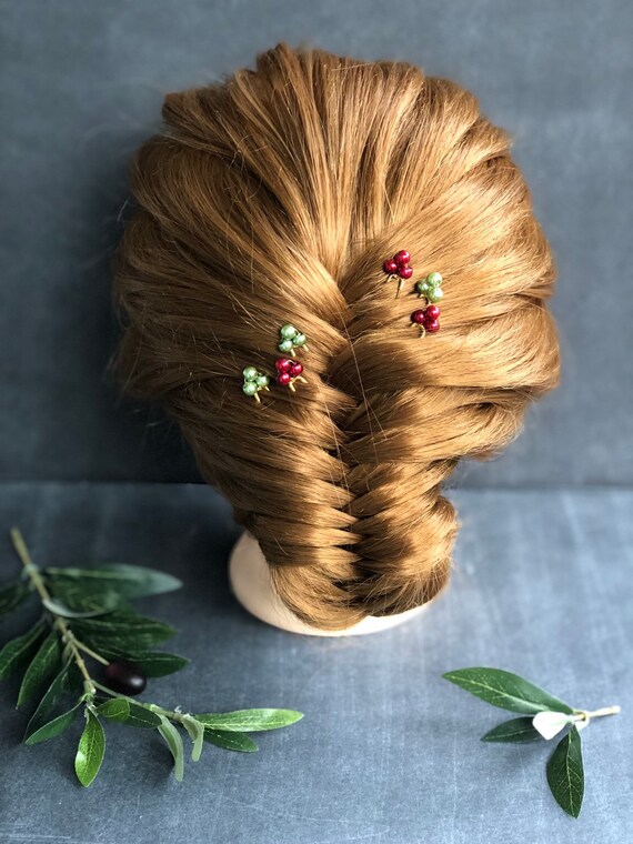 Christmas Hair Pins 2 Up Do Bobby Pins Holiday Hair Pins Etsy