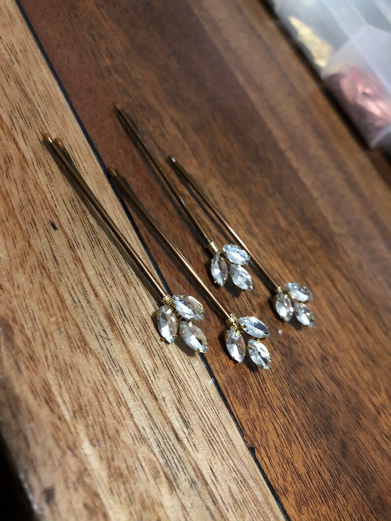 Decorative Crystal Bobby Pins 3 Casual Bobby Pins Etsy Sweden
