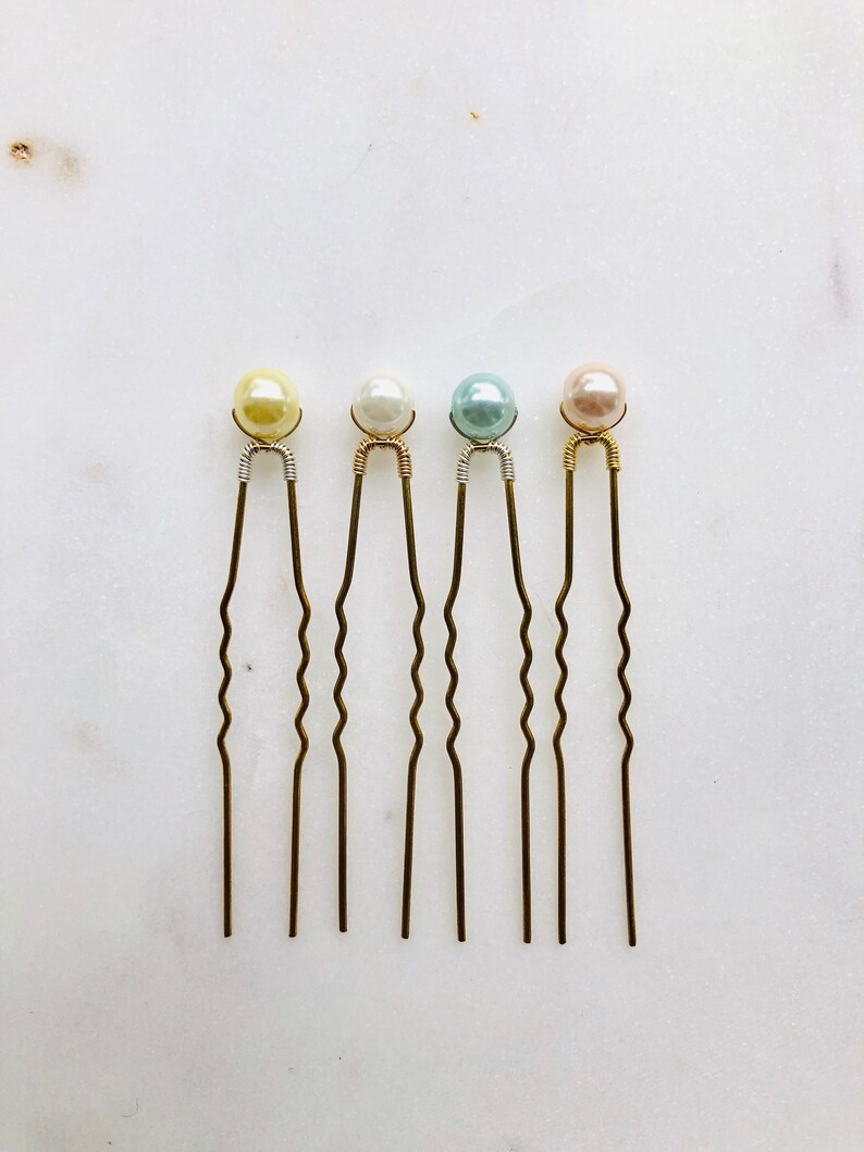 Pearl Hair Pins 5 Wedding Pins Ivory Pearl Hair Pins Etsy