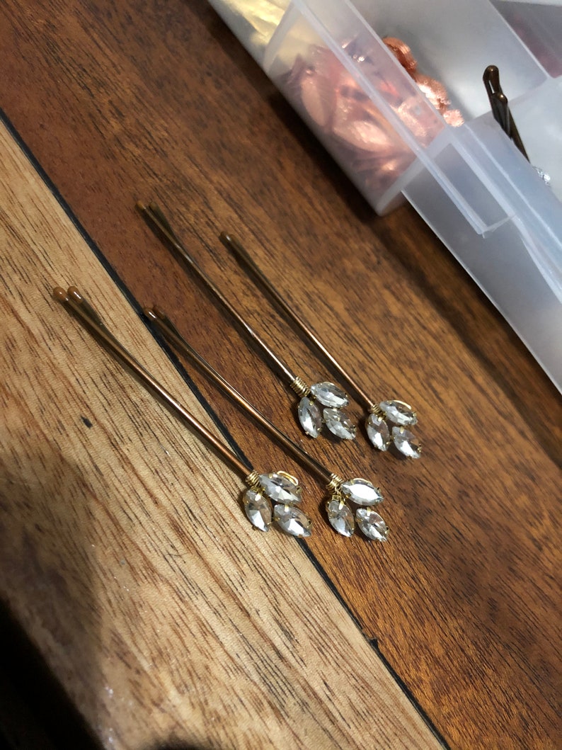 Decorative Crystal Bobby Pins 3 Casual Bobby Pins Etsy