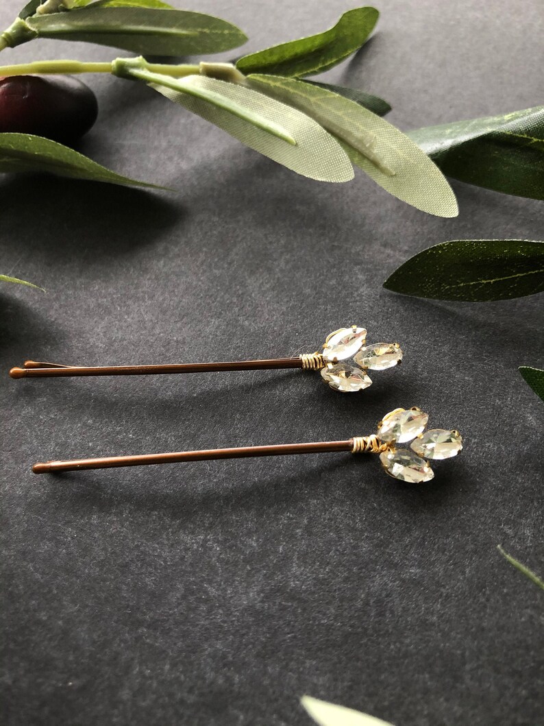 Decorative Crystal Bobby Pins 3 Casual Bobby Pins Etsy Sweden