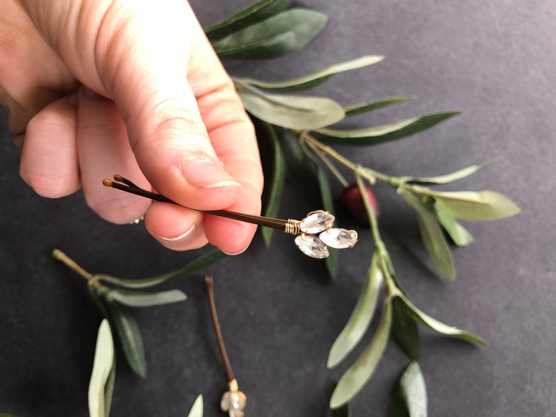 Decorative Crystal Bobby Pins 3 Casual Bobby Pins Etsy