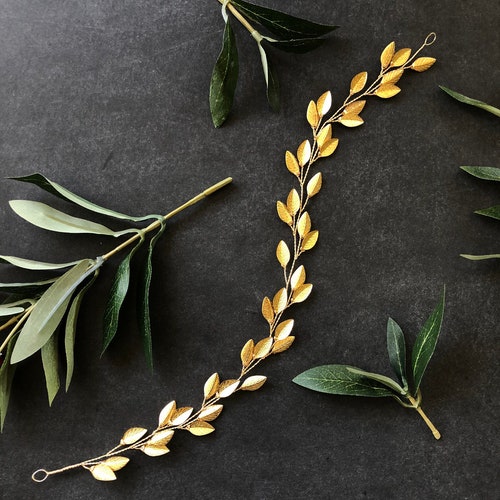 Boho Gold shops Bridal Hair Vine | Custom Vine Hairpieces, Bridal Hair Accessory, Ribbon Headband, Boho Braid Vine, Bridal Hairpiece
