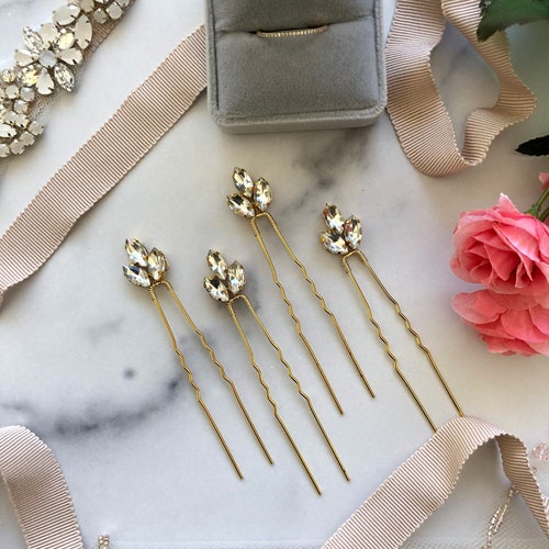 Crystal Hair Pins (3+) // Rhinestone Hair Pin, Bridal Pins, Wedding Pins, Hair Accessories, Bridesmaid Pin, Wedding Accessory, U-Shaped Pin