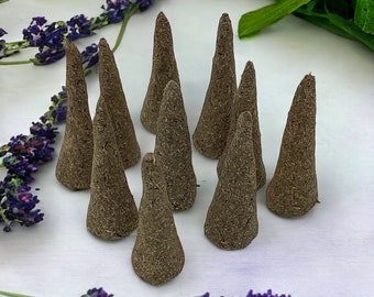 10 Premium Lavender Handrolled Incense Cones for Relaxation and Aromatherapy -FREE SHIPPING-