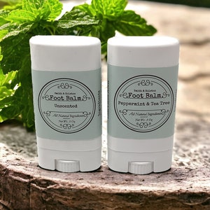 Peppermint & Tea Tree Mini Foot Balm - Natural Foot Cream, Moisturizing Care for Dry Feet, Organic Foot Care Gift