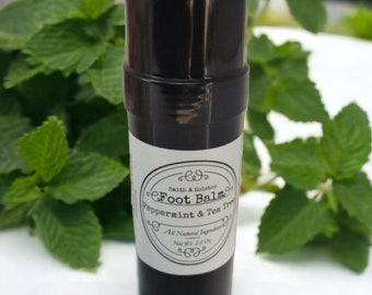 Voetbalsem met pepermunt en theeboom: natuurlijke voetverzorging Hydraterende verzorging voor droge voeten, biologisch cadeau voor voetverzorging