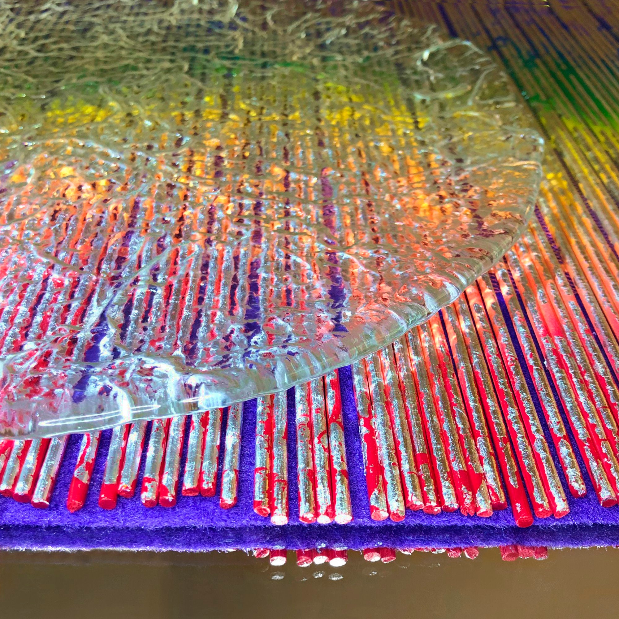 Silver Rainbow Placemats handmade of natural bamboo silver Etsy