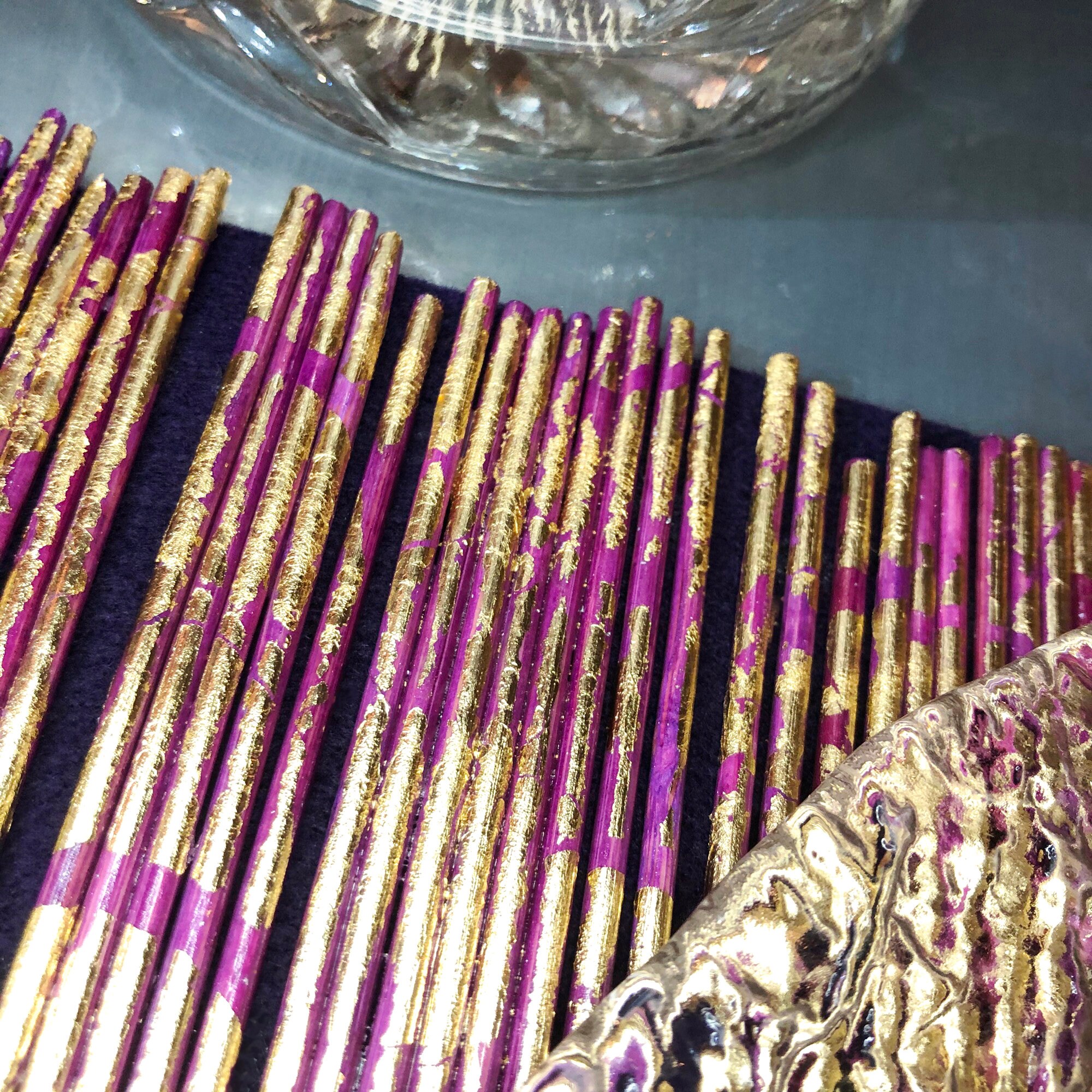 Gilded Plum Placemats Handmade of Natural Bamboo Gold Leaf Etsy