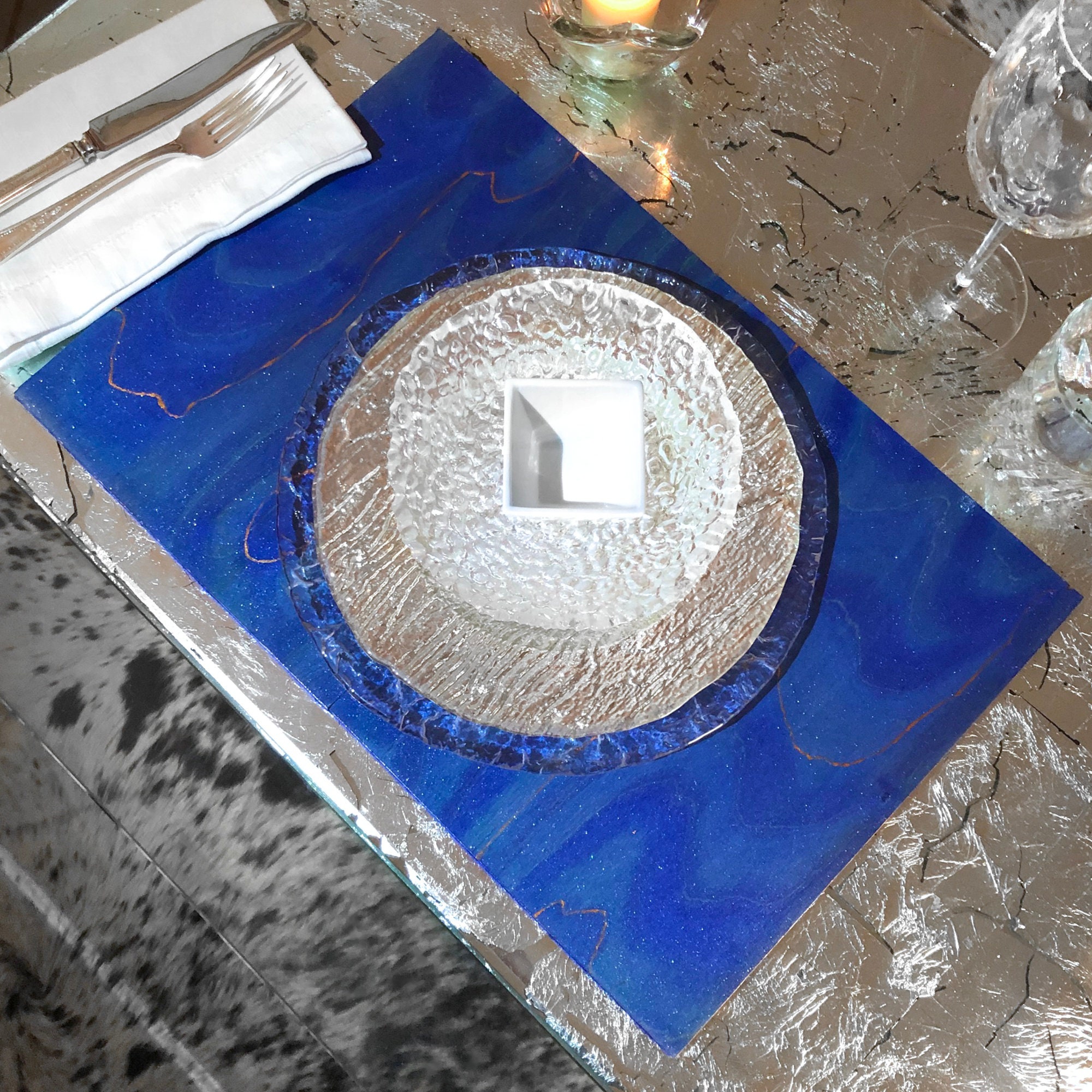 Cobalt Blue Wood Placemats / 12 X 18 Hand Stained Etsy UK