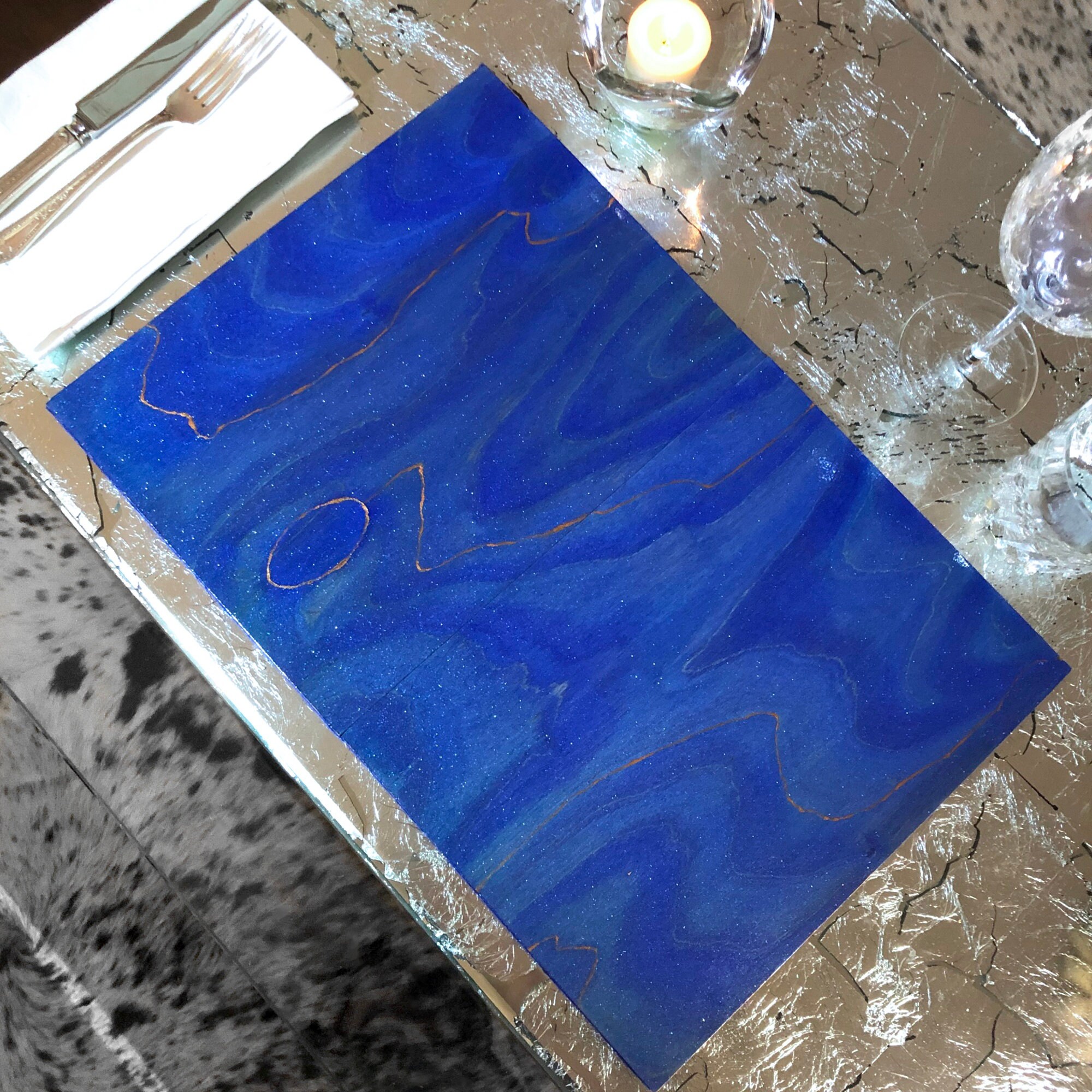 Cobalt Blue Wood Placemats / 12 X 18 Hand Stained Etsy UK