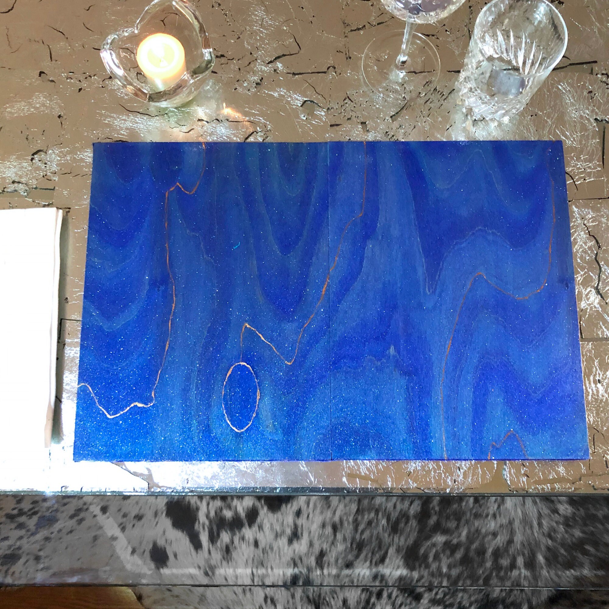 Cobalt Blue Wood Placemats / 12 X 18 Hand Stained Etsy UK